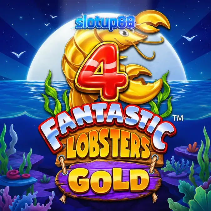 Tampilan antarmuka permainan slot 4 Fantastic Lobsters Gold dengan tema bawah laut